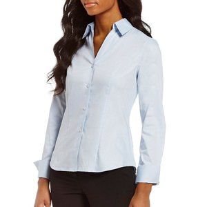 Calvin Klein Wrinkle-Free Pinpoint Fitted Oxford Blouse